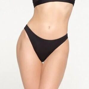 SKIMS sz S SWIM MID COVERAGE BIKINI BOTTOMS ONYX Black